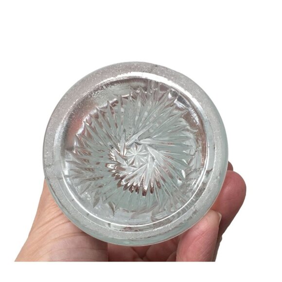 Vintage Clear Glass Bud Vase w/ Scalloped Edge Top - about 6'' tall - Picture 7 of 8